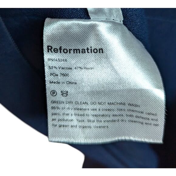 Reformation Poppy Blue Maxi Dress Off the Shoulder Maxi Dress 0 - Picture 5 of 5